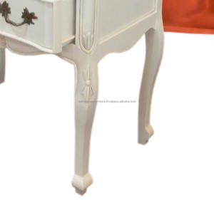 Table de chevet peinte en bois, meuble de chambre à coucher, naturel, princesse française et indonésiene - Product Image 6