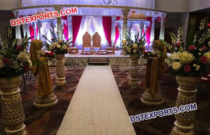 Mandap de Boda Elegante y Lujoso en Venta, Estilo Tradicional Jodha Akbar, Mandap de Fibra, Decoración de Mandap con Temática Bollywood, Nueva York - Product Image 2