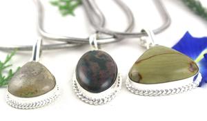 Vente en gros d'argent sterling en forme de mélange pendentif en pierre de sang jaspe polygramme naturel charme cadeau pour femme influence hindoue pour les enfants - Product Image 6