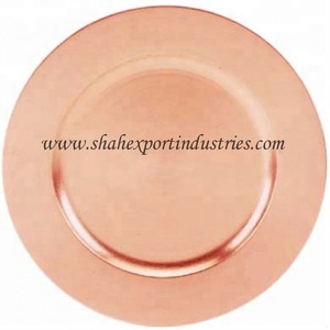 Assiettes de présentation en acier inoxydable or rose, design contemporain, de haute qualité pour les mariages, les dîners et les réceptions - Product Image 5