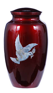 Urnas de cremación baratas de aluminio Cardinal para cenizas, urnas funerarias conmemorativas - Product Image 6