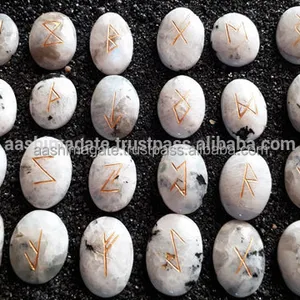 Rainbow Moonstone Rune Set: pietra Rune all'ingrosso: cristalli Healing Reiki Minerals Rocks Meditation Feng Sui Crystal Rune Set