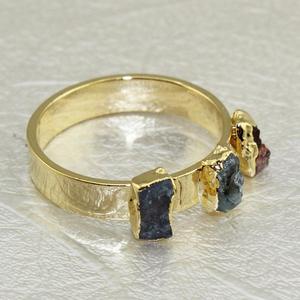 Nhanh chóng Bán tự nhiên nguyên liệu đa đá quý Vòng đồng vàng vàng mạ điện edged Vòng phụ nữ Wedding & engagement khá lớn Vòng - Product Image 4