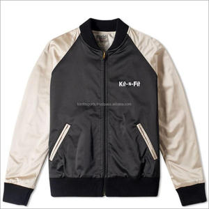 Nouveau Style Bomber personnalisé veste Bomber homme fermeture éclair avant/100% Polyester coupe-vent vol bombardier noir - Product Image 1