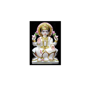 Estatuas de la Diosa Laxmi en Mármol Blanco Puro - Product Image 1