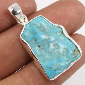 Best Seller Solitaire Handcrafted Natural SLEEPING BEAUTY TURQUOISE Gems 925Solid Sterling Silver Pendant Suppliers