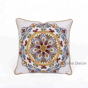 Indian Handmade Multi <b>Coloured</b> Embroidered Custom Decorative Mandala <b>Cushion</b> Pillow Cover - Product Image 4