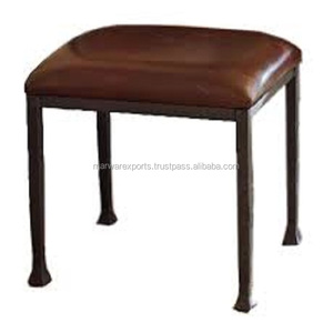 Meilleure vente de tabouret en cuir fait main de haute qualité pour la maison salon tabouret élégant pour chambre à coucher - Product Image 3