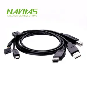 OEM Multiple USB to Molex 51021-0800 8pin Cables USB B Midi Connector Data Cable Assembly