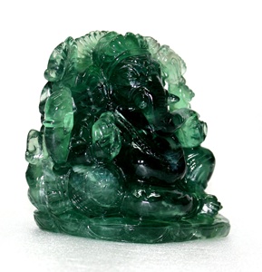Sculpture en pierre de Fluorite naturelle Ganesha, Sculpture artisanale, statue spirituelle fabriquée en inde - Product Image 2