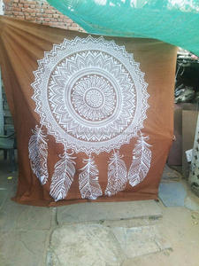 อินเดียฮิปปี้ Ombre Mandala แขวนผนังขนาดควีนไซส์ของตกแต่งปิกนิกพิมพ์ลายผ้าห่มทำมือปรับแต่งได้ - Product Image 3