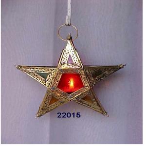 Wholesale Handmade Customized Latest Design Star Shape Metal & <b>Glass</b> Hanging Tealight <b>Lantern</b> - Product Image 1