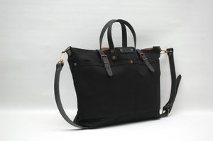 Bolso de lona encerada, con asas de cuero y cierres, LHB 0048 - Product Image 5