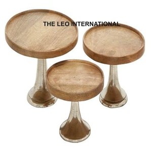 Soporte para Pastel de Madera de Una Sola Capa, Estilo Europeo Retro, Soporte para Pastel de Metal Plateado, Soporte para Exhibición de Postres, Molde de Resina Epoxi - Product Image 1