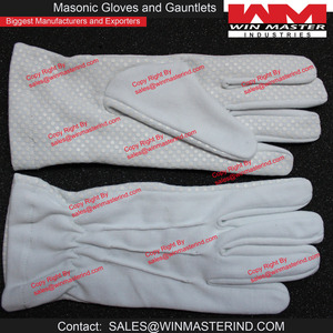 Guantes WinMaster Winter Masonic Regalia White Genuine Leather - Product Image 5