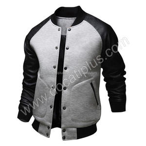 Chaquetas varsity de cuero personalizadas OEM para hombre - Product Image 4
