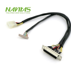 Ensamblaje de cable personalizado con conector de 4 posiciones Tyco y enchufe hembra HDB44 - Product Image 6