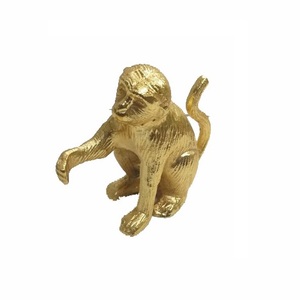 Modern Metal Sculpture Animal Figurine of <b>Gorilla</b> Decorative Metal <b>Statue</b> Gold Plated Monkey for Home Decoration - Product Image 1