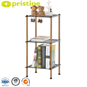 MIT Housewares Modern 3-Tier Wood Grain Metal Bathroom <b>Shelf</b> <b>Corner</b> Mounted Home Storage Furniture OEM Wholesale for Hotels - Product Image 1