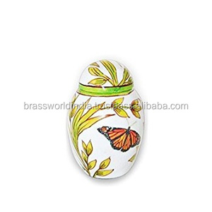 Recuerdo de mariposa de jardín, urna de cremación para cenizas de Brassworld, suministros funerarios de la India - Product Image 1