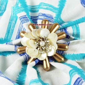 MOP Capiz Shell <b>Beads</b> Gold Napkin Rings Wedding - Product Image 2