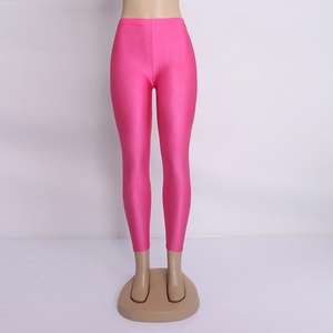 เลกกิ้งสำหรับผู้หญิงชุดออกกำลังกายเล่นโยคะสีชมพูสีพื้นผ้าไนลอนสแปนเด็กซ์เอวสูงเลกกิ้งสำหรับผู้หญิง - Product Image 4