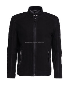 Nouvelle veste en cuir de moto tendance pour hommes en daim avec fermeture éclair sur le devant, nouvelle veste en cuir de moto en daim tendance - Product Image 1