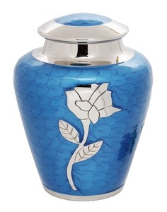 Urna Funeraria de Latón para Adultos, Acabado Mate Dorado con Apliques Metálicos, para Cenizas Humanas, Urna Americana para Cenizas Humanas, Hecha a Mano - Product Image 4