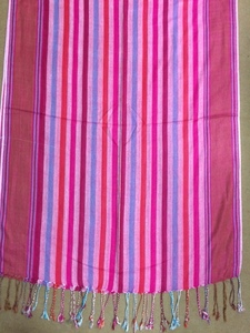 Rainbow Satin Stripe Viscose <b>Pashmina</b> Shawl Printed Digital Design for Adults for Winter and Spring - Product Image 6