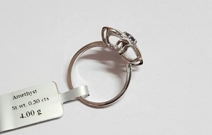 Venta al por mayor, anillo floral de amatista romántica, joyería de piedras preciosas de diseño para bodas, compromiso, aniversario, regalos y fiestas - Product Image 5