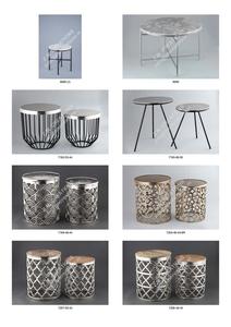 Mesa de centro con base de hierro y madera de mango de diseño moderno con acento dorado con función extraíble Suministro directo de fábrica de La India - Product Image 2