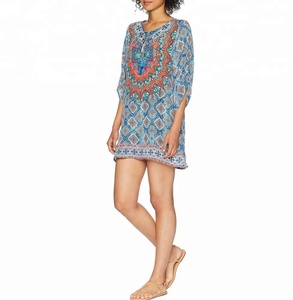 ชุดเดรสมินิเดรสลำลองสำหรับผู้หญิงเสื้อผ้าแฟชั่นชั้นสูงพิมพ์ลายแมนดาลาฤดูใบไม้ร่วง - Product Image 4