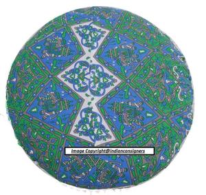 ปลอกหมอนอิงพื้นทำจากผ้าฝ้ายแมนดาลาทำมือตกแต่งบ้าน32นิ้วสีเขียวสวยงามด้วยผู้ส่งของชาวอินเดีย - Product Image 4