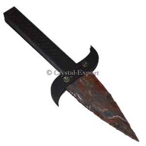 Puntas de Flecha de Ágata Talladas y Grabadas, Cuchillo con Estilos de Feng Shui y Amor, Material de Piedra Preciosa CEA-11 - Product Image 1
