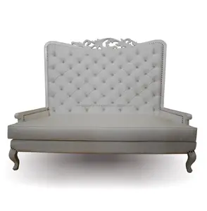 White Painted Furniture - French Sofa with Crystal Tufted Furniture