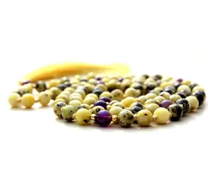 Serpentine Beads Rosary 108 Beads Tibetan Yoga Mala Necklace