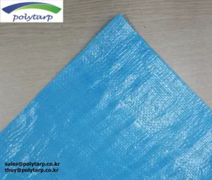 Blue PE Tarpaulin - Blue yarn - Transparent coating - Korean quality - Made in Vietnam