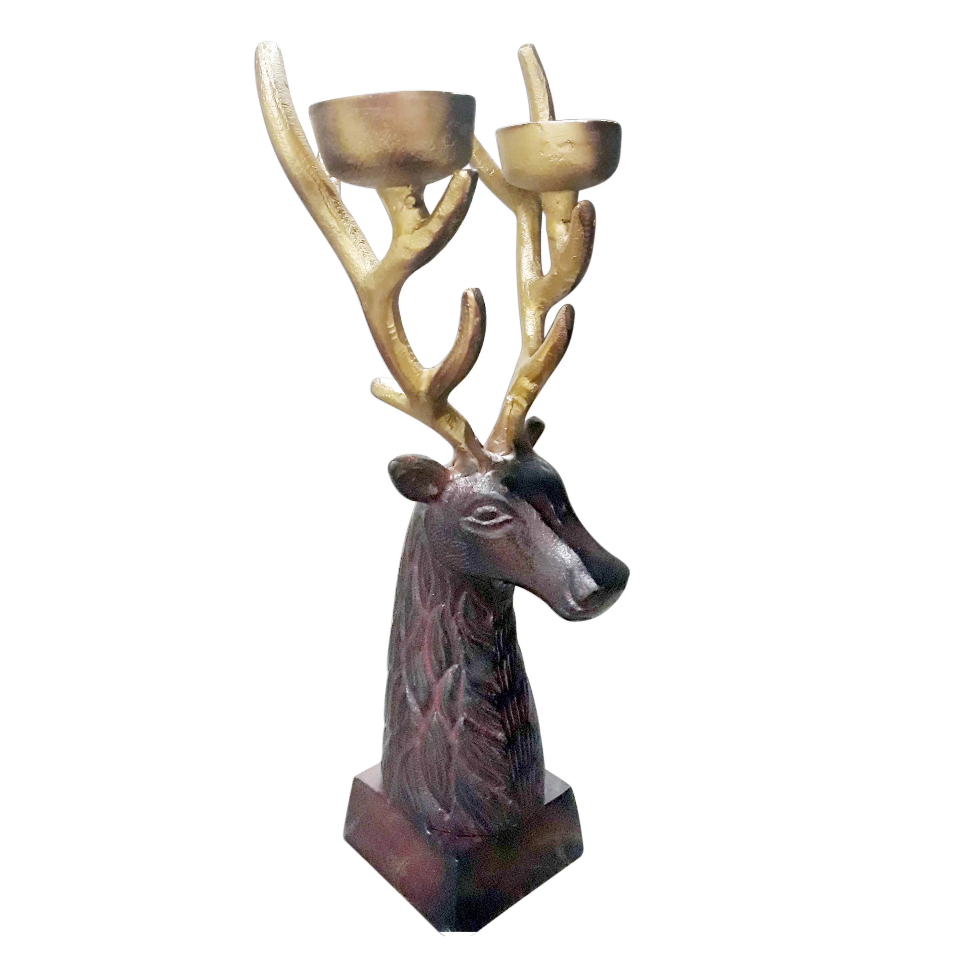 Esculturas de cervos de alumínio com coleção de velas, estilo alemão, moda alemão, enfeites de escultura de <span class=keywords><strong>natal</strong></span> 2021