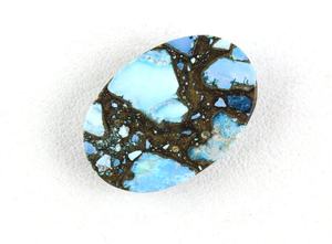 Cuivre naturel Turquoise belle pierre précieuse lâche lisse ovale forme Cabochon fabrication de fil enroulé bijoux faits à la main - Product Image 2