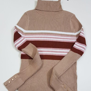 De Bangladesh de etiquetas de las mujeres señoras Polo cuello alto cuello Jersey canalé rayas Slim Fit suéter Streetwear mucho Stock - Product Image 1