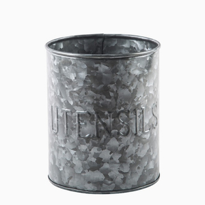 Galvanized Tin Metal Storage Bucket <b>Caddy</b> Bucket for Dining <b>Table</b> - Product Image 1
