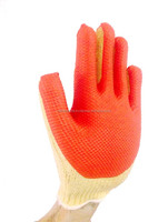Guantes de Seguridad de Algodón Tejido de Indonesia con Agarre de Goma Resistente en la Palma