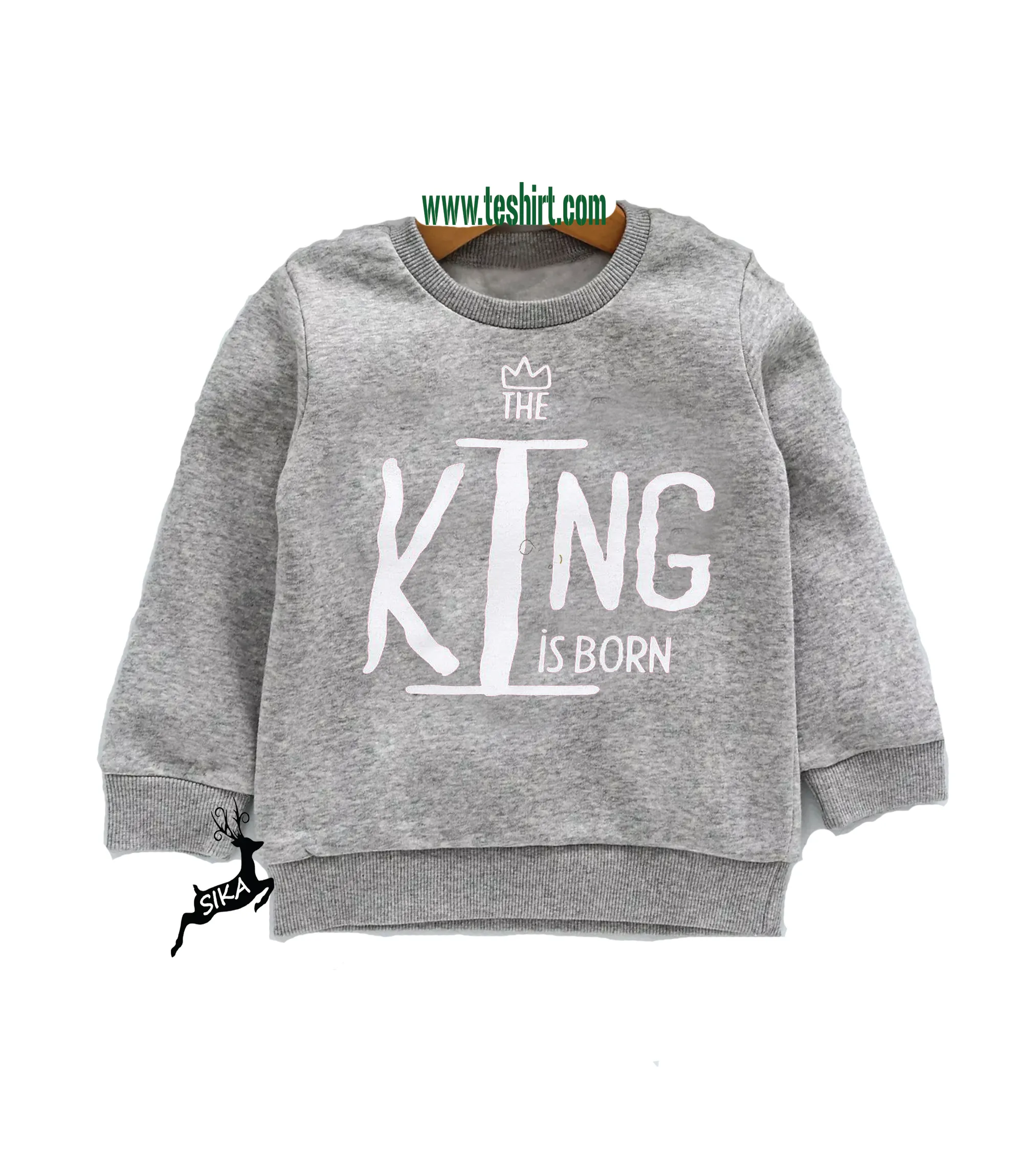 customized kids fashion Cheap China Bulk Wholesale All Over Print Cotton Fabric Christmas Style Kids Crewneck Sweatshirt