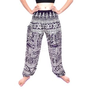 Pantalones bombachos tailandeses, pantalones bombachos con cintura elástica, pantalones de Yoga - Product Image 5