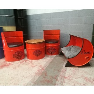 Moderno multicolor de hierro y cuero Bean Bag Drum Chair Último diseño de muebles de oficina en casa - Product Image 4