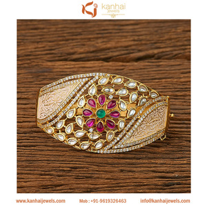 Kundan — Kada classique avec plaqué or, 45269 blanc, livraison gratuite - Product Image 2