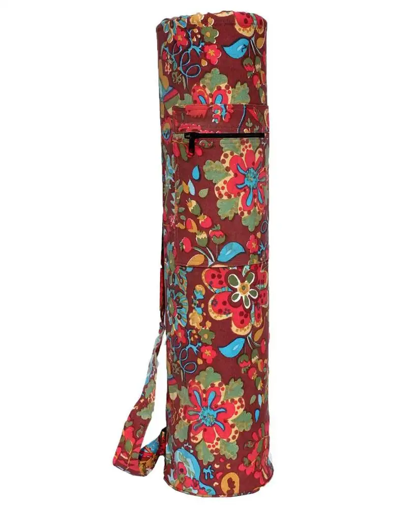 Best quality Flower printed custom made Indian manufacture eco yoga mat bag