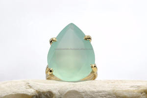 แหวนหินโมราสีเงินสเตอร์ลิงสีทองแหวนพลอยหรูหราสำหรับงานแต่งงานงานหมั้นครบรอบหรือของขวัญปาร์ตี้ - Product Image 3