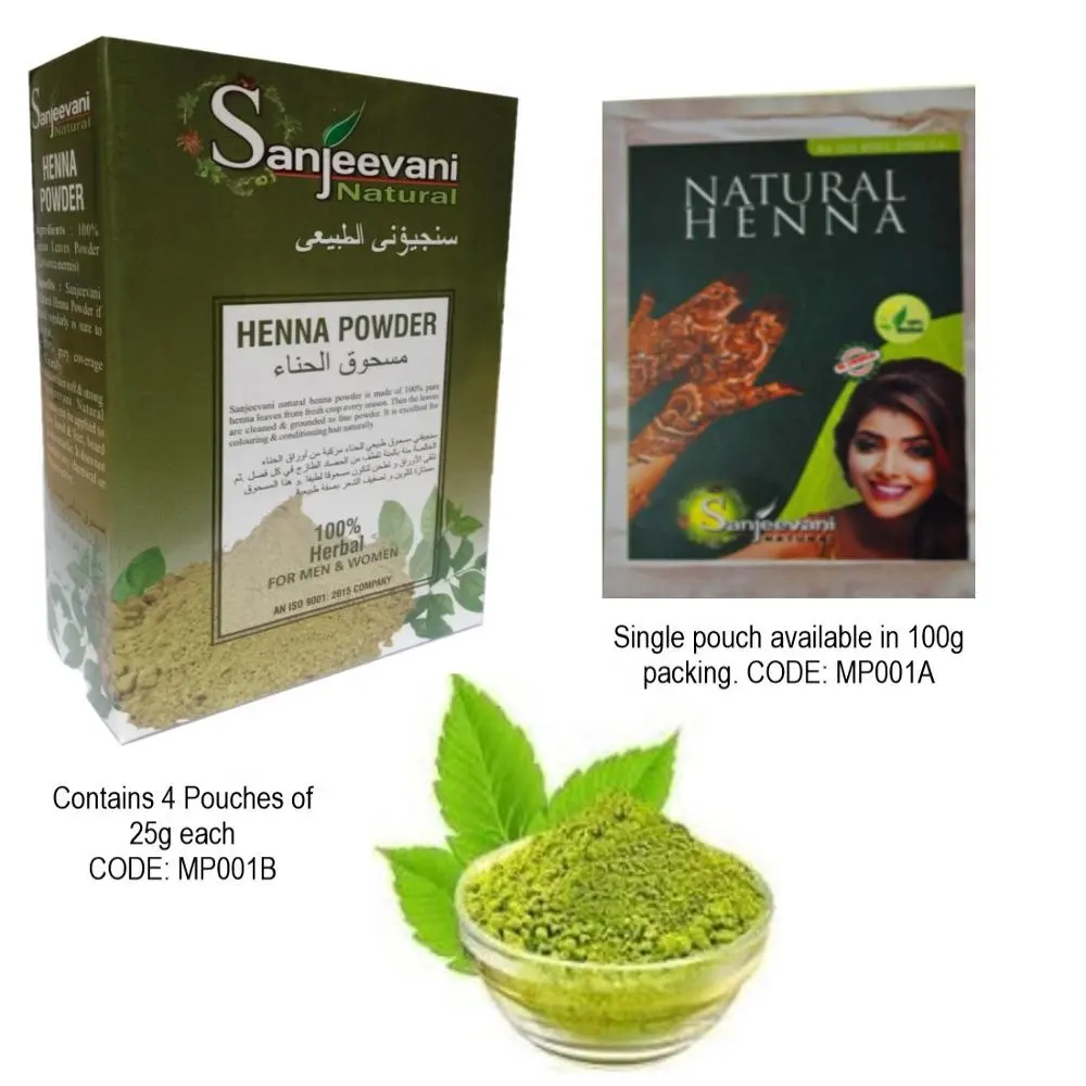 Natuurlijke Henna Poeder 100% Pure Sanjeevani Natuurlijke Semi-Permanente Henna Poeder Kleur Kleurstof Vrouwen