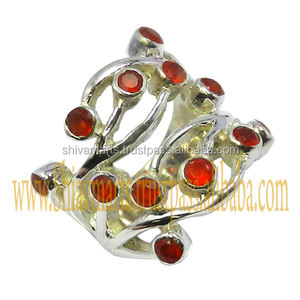 Antique Design 925 Sterling <b>Silver</b> Carnelian Gemstone <b>Eternity</b> Vermeil <b>Ring</b> <b>Silver</b> Jewelry for Gift for Her - Product Image 2